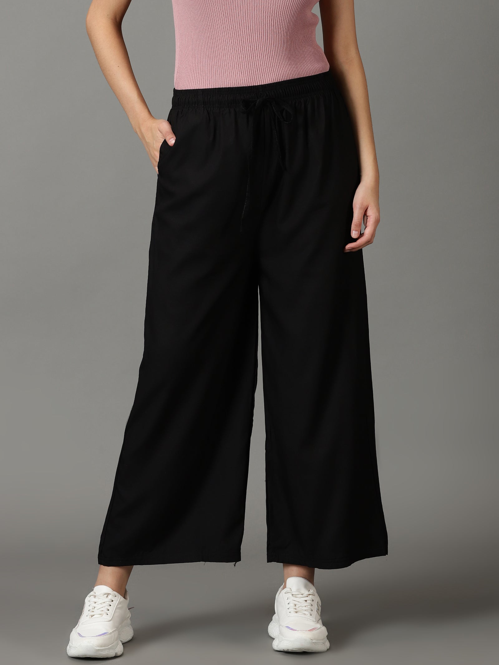 Black Pocket Palazzo - Main Image