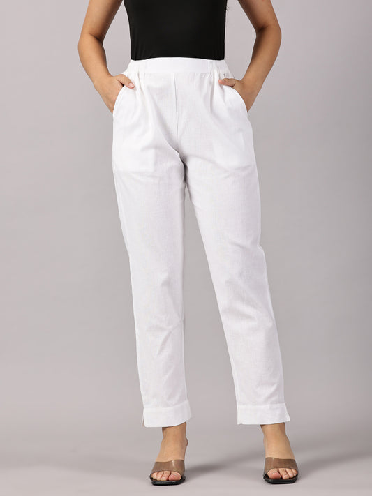 White Comfy Cotton Pants