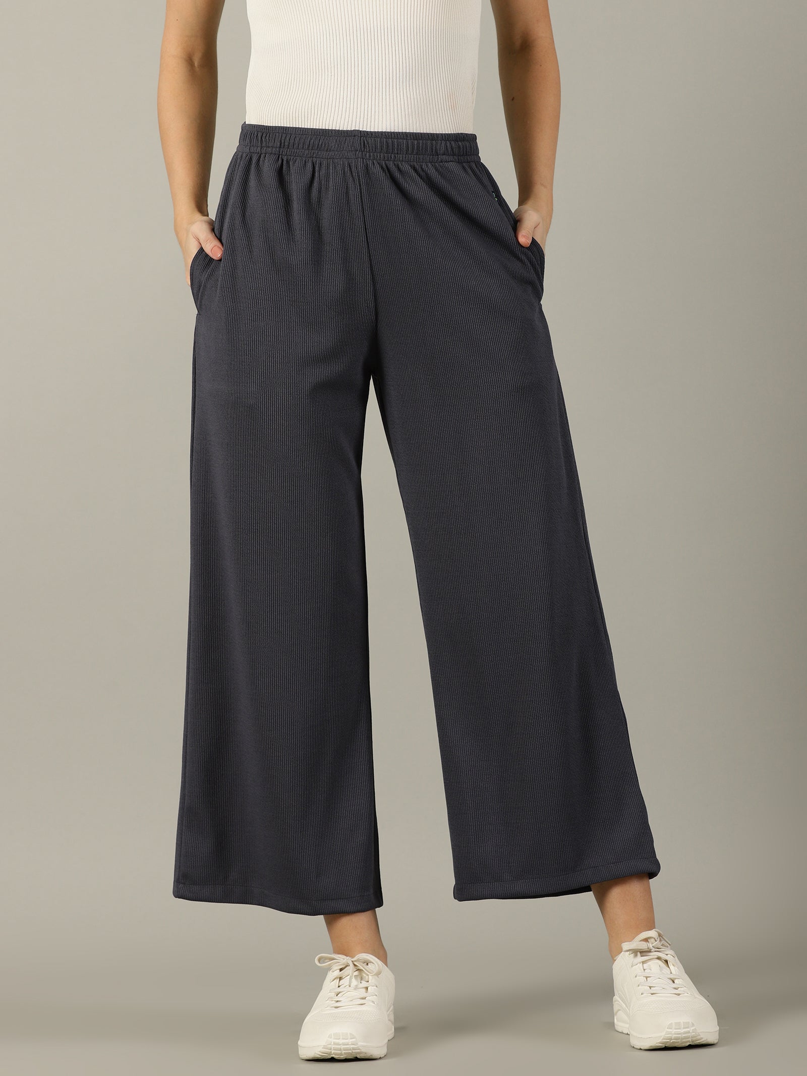 Dark Grey Stretchable Culottes with Pockets – Sadda Fashion