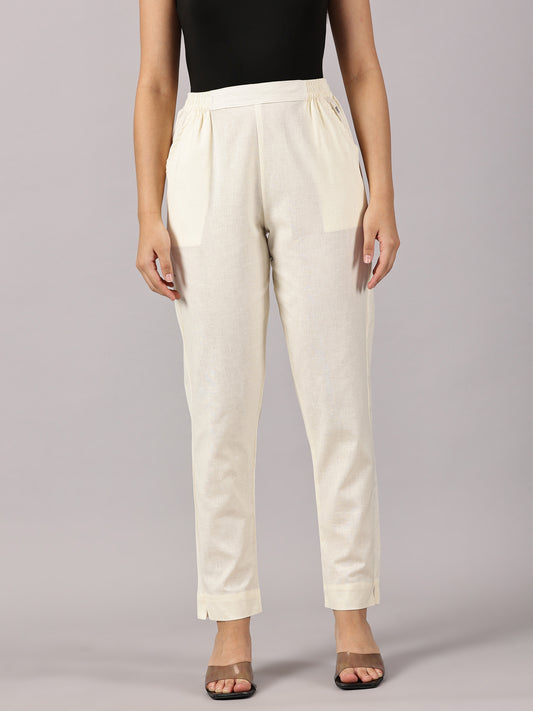 Cream Comfy Cotton Pants