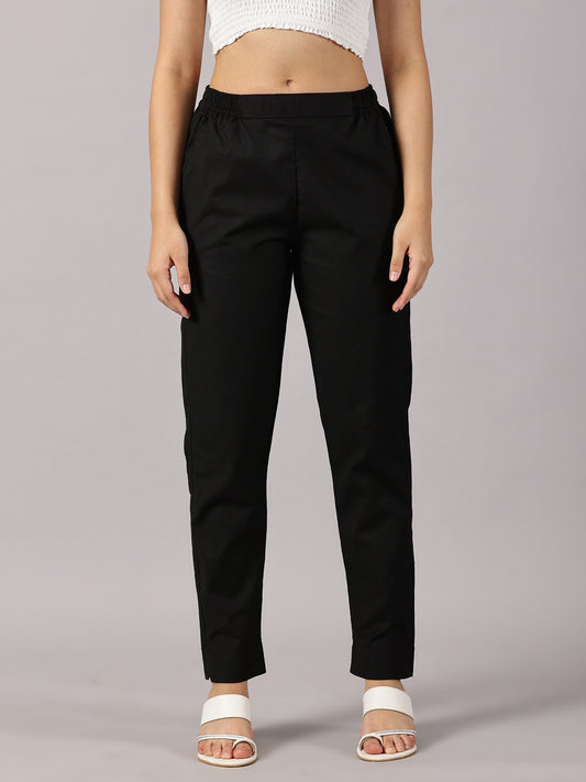 Black Comfy Cotton Pants