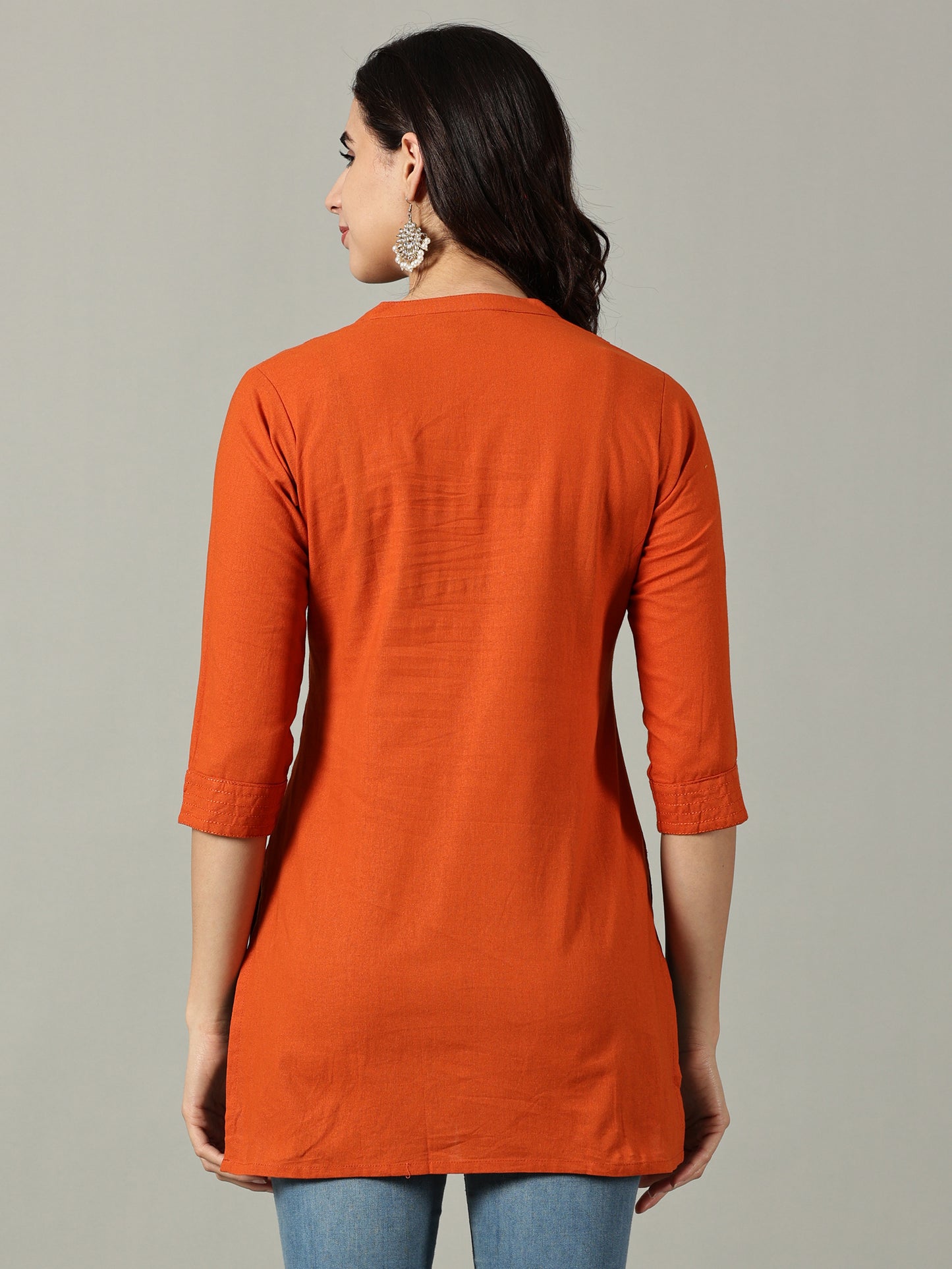 Orange Short Cotton Kurti