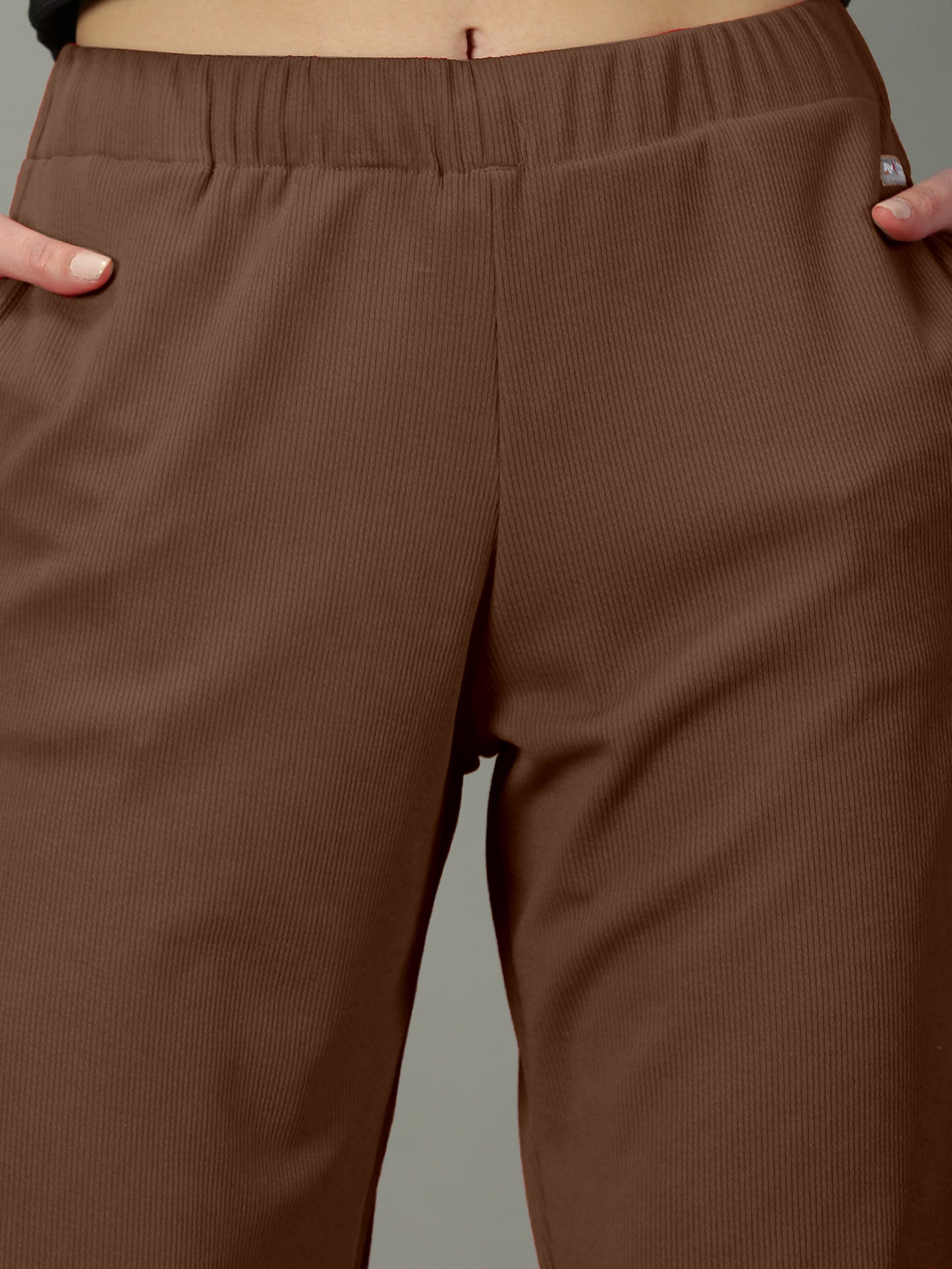 Brown Stretchable Culottes with Pockets