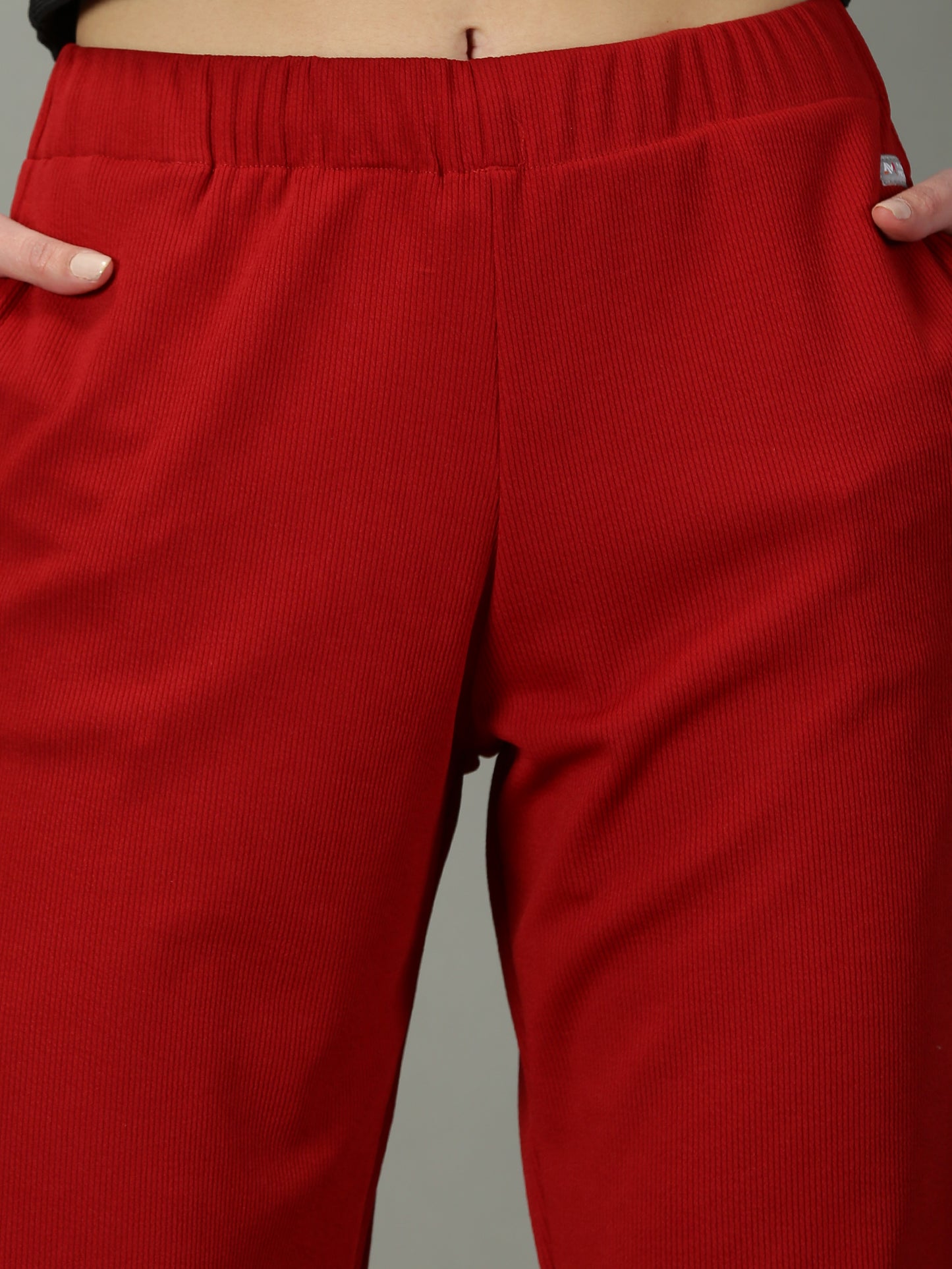 Maroon Stretchable Culottes with Pockets