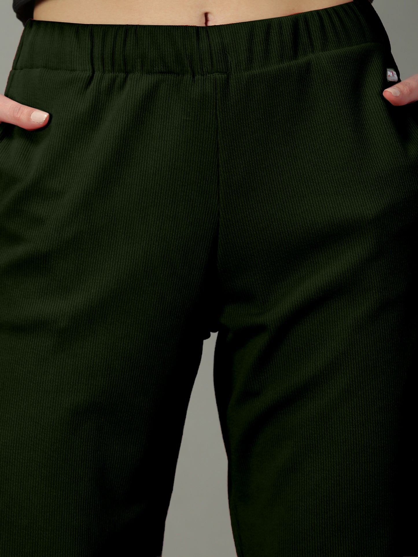 Olive Stretchable Culottes with Pockets