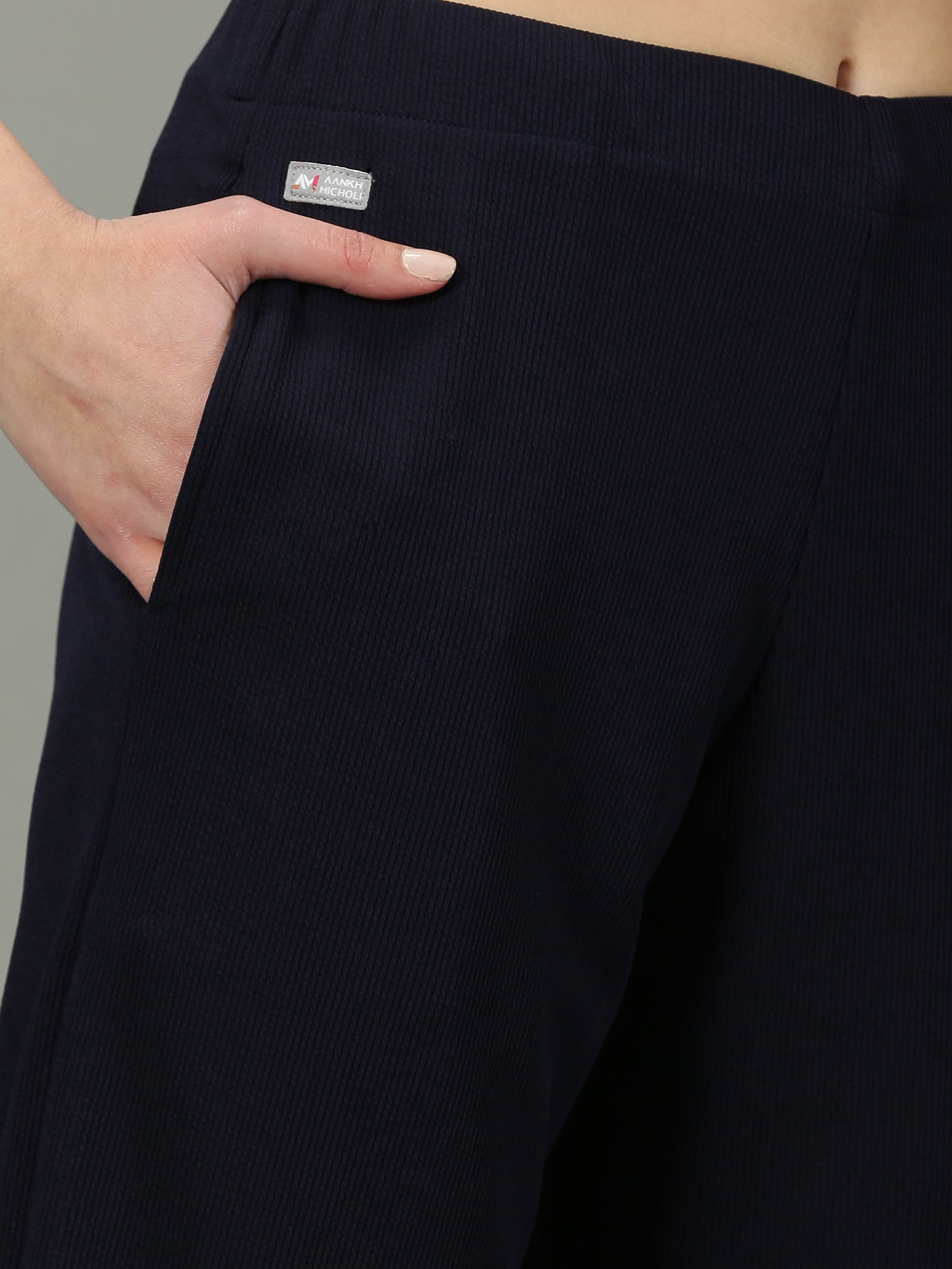 Navy Stretchable Culottes with Pockets