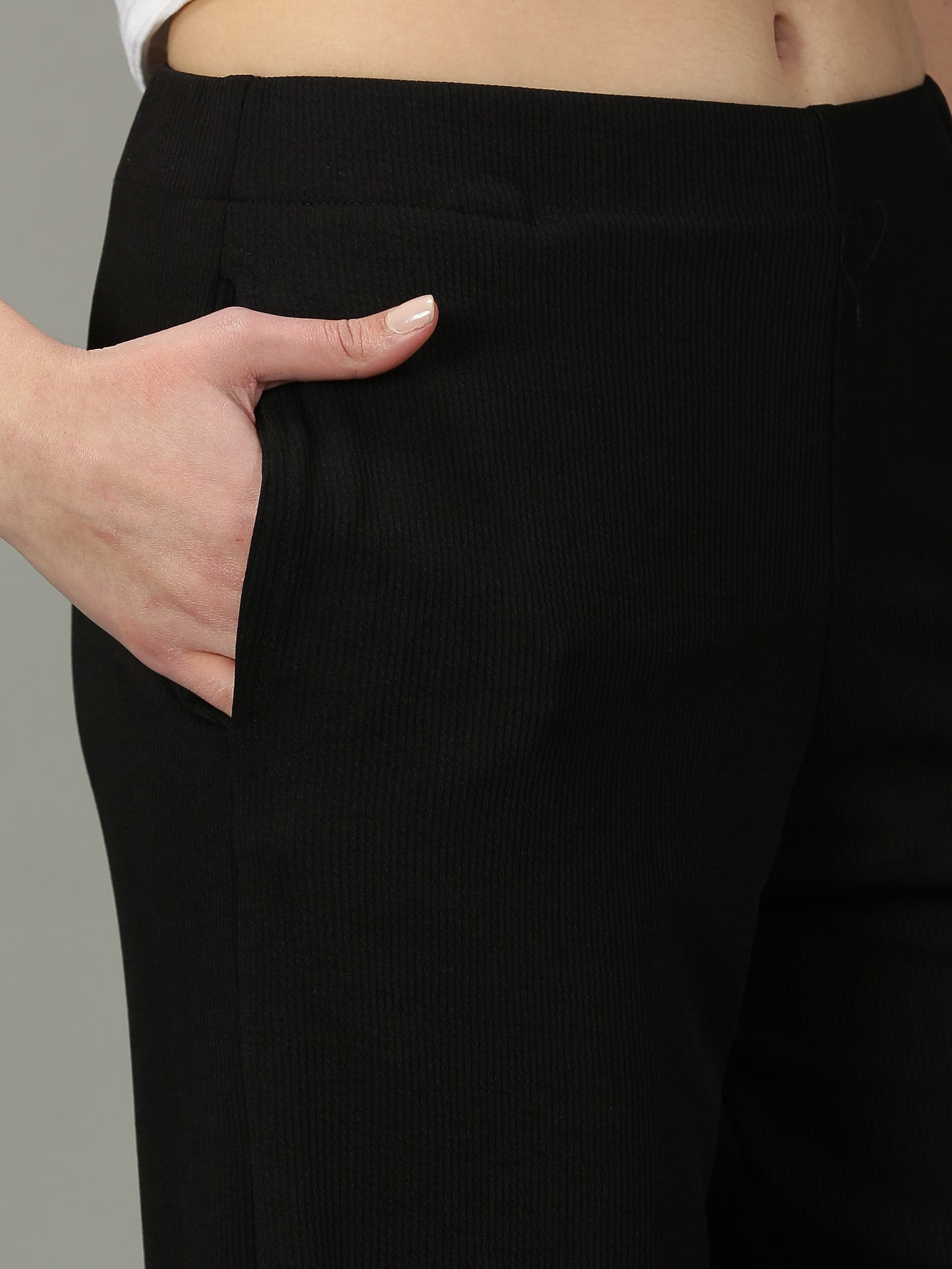 Black Stretchable Culottes with Pockets