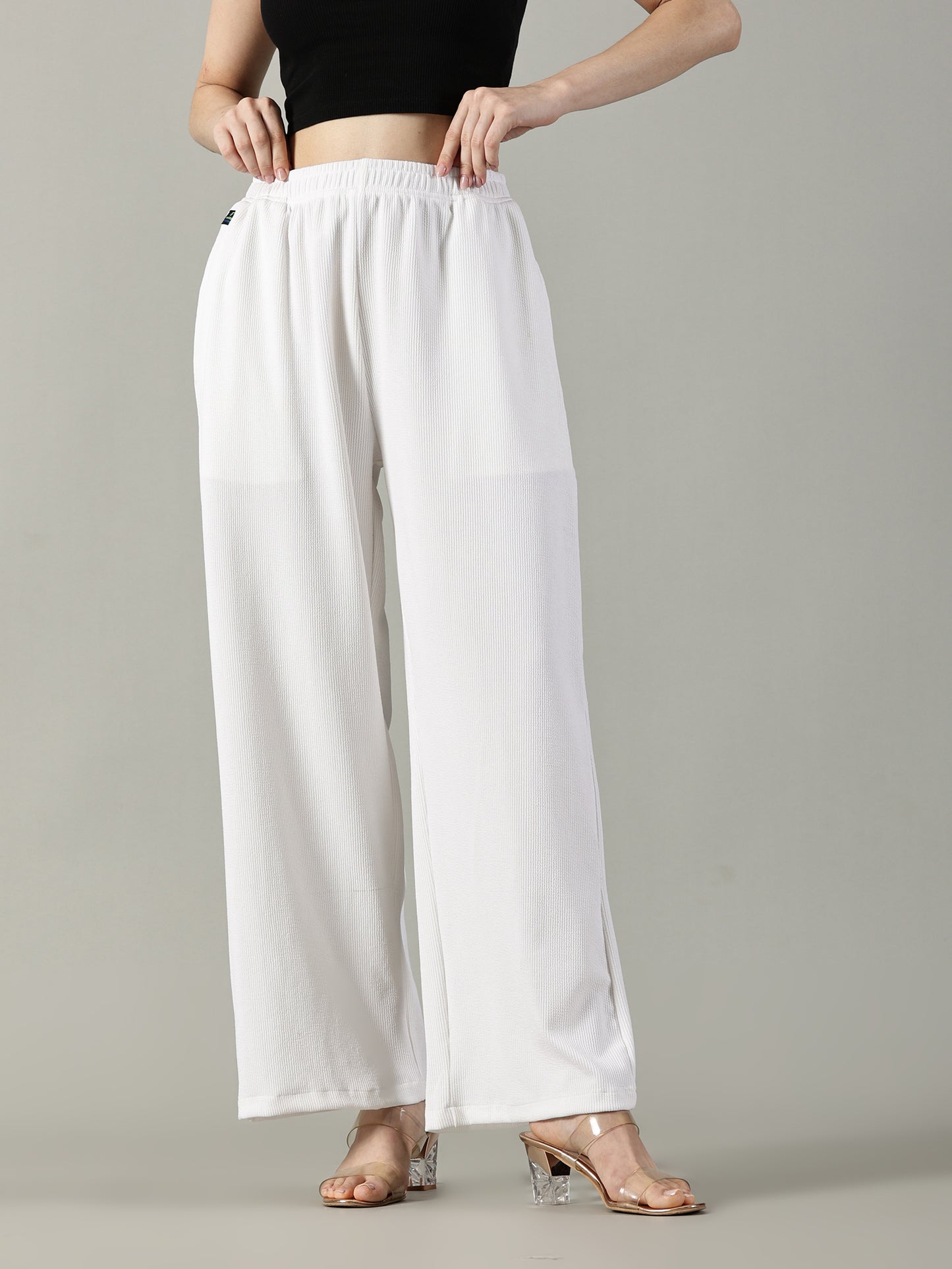 White Stretchable Culottes with Pockets