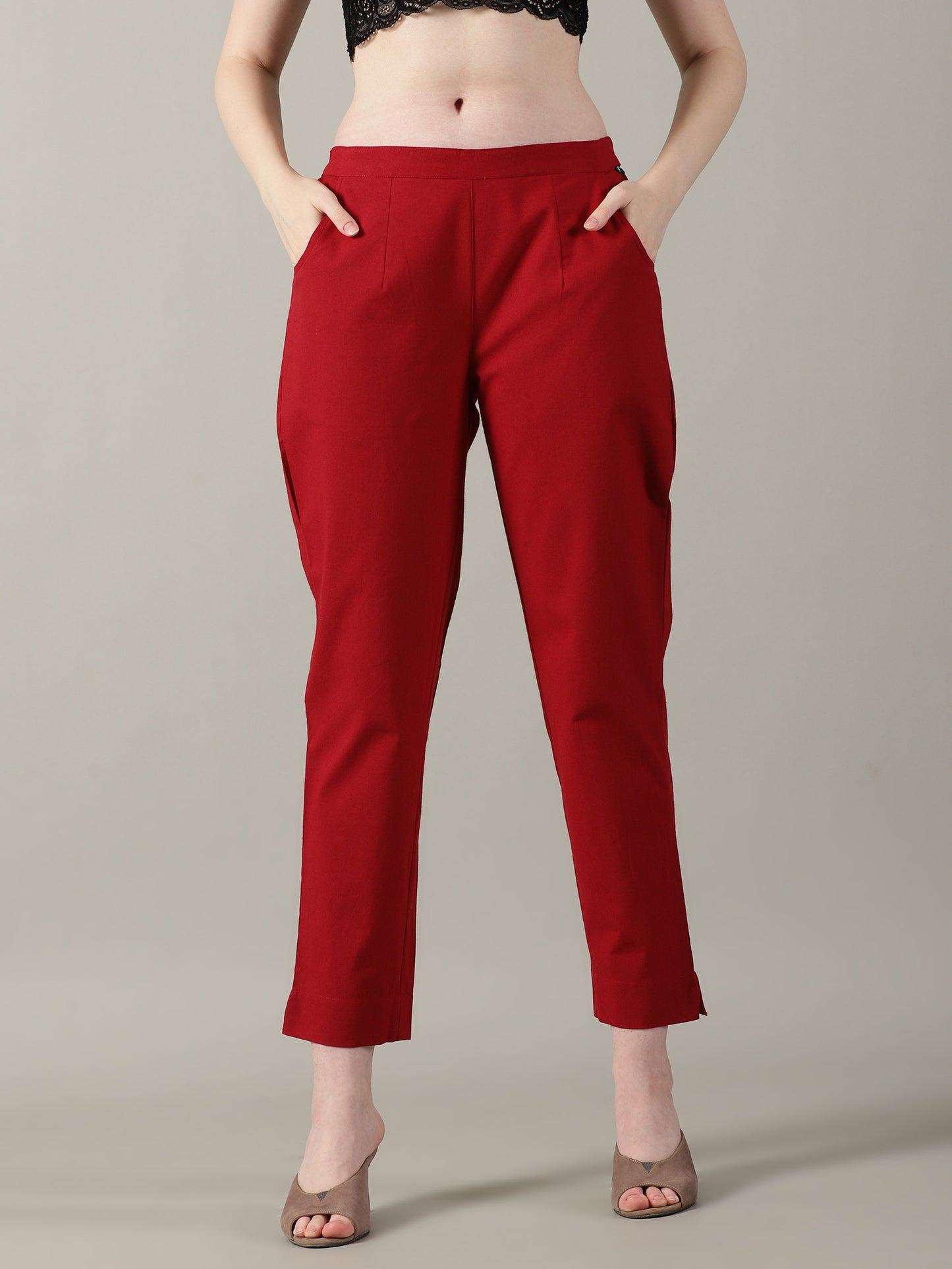 Red Everyday Cotton Pants