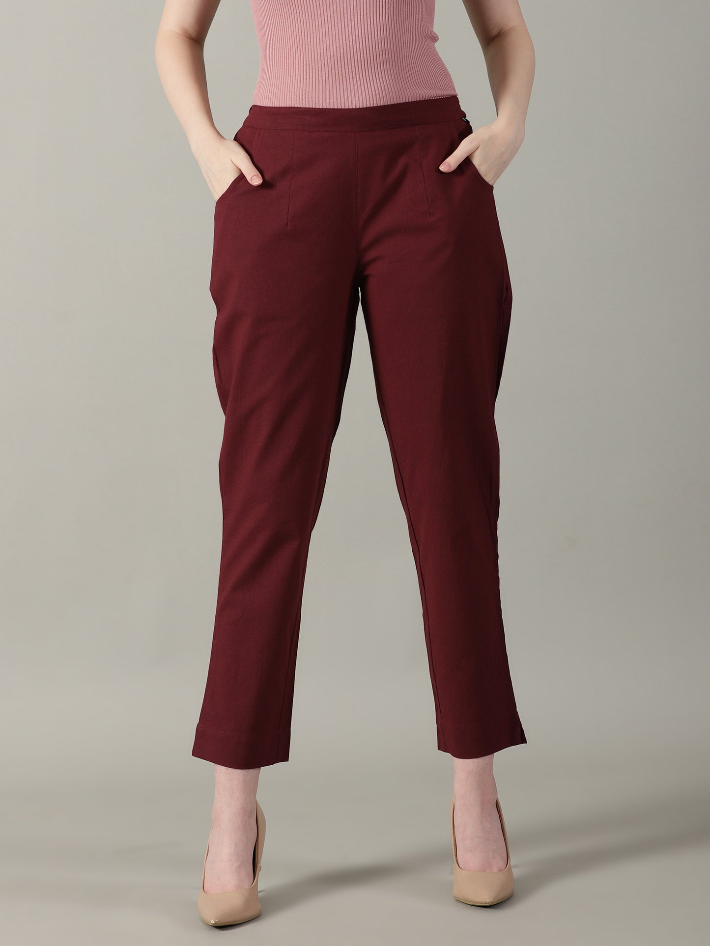 Maroon Everyday Cotton Pants