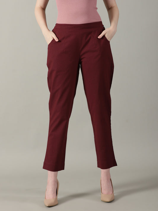 Maroon Everyday Cotton Pants