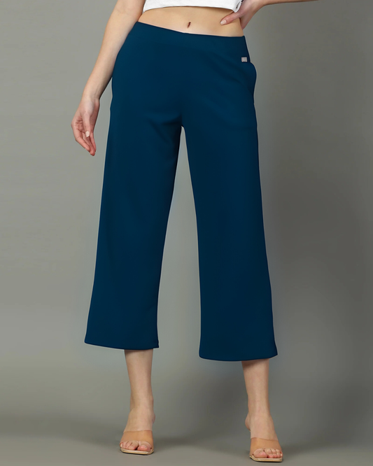 Dark teal Stretchable Culottes with Pockets