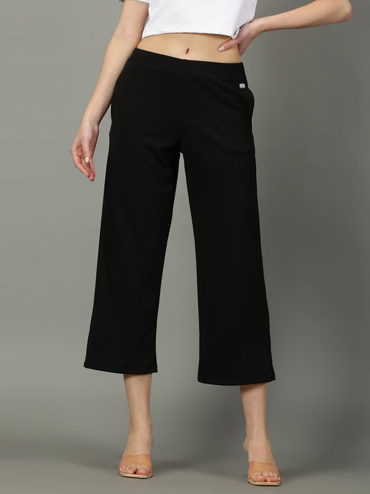 Black Stretchable Culottes with Pockets