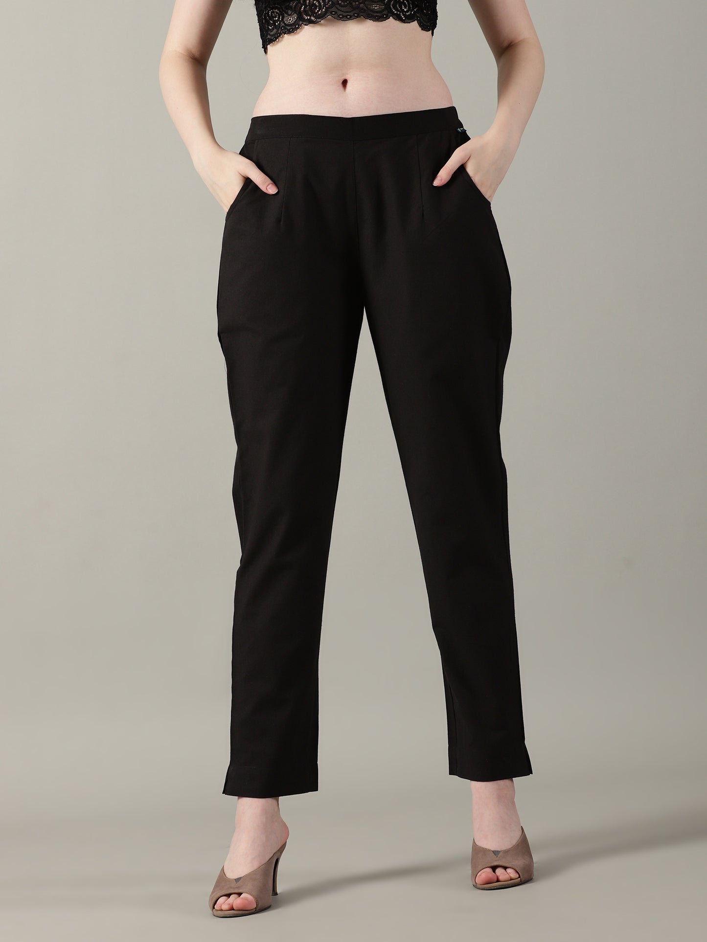 Black Everyday Cotton Pants