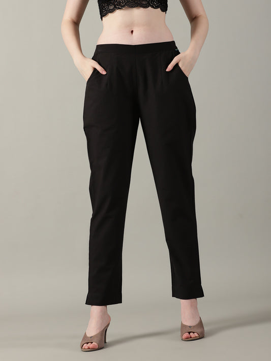 Black Everyday Cotton Pants