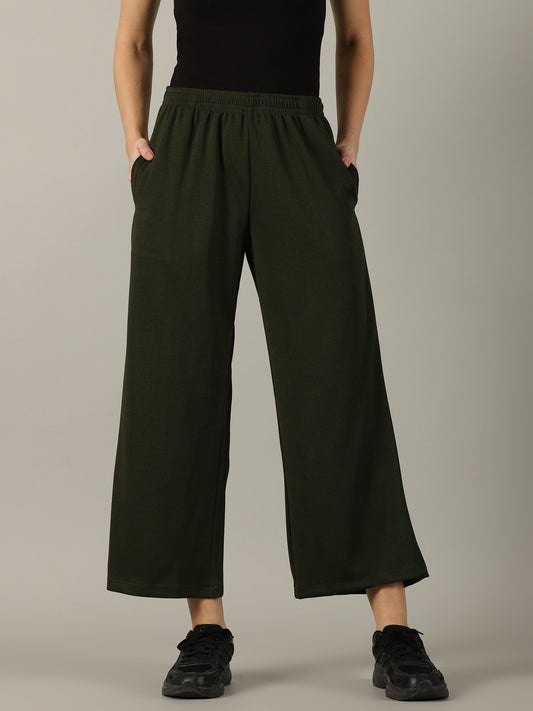 Olive Stretchable Culottes with Pockets