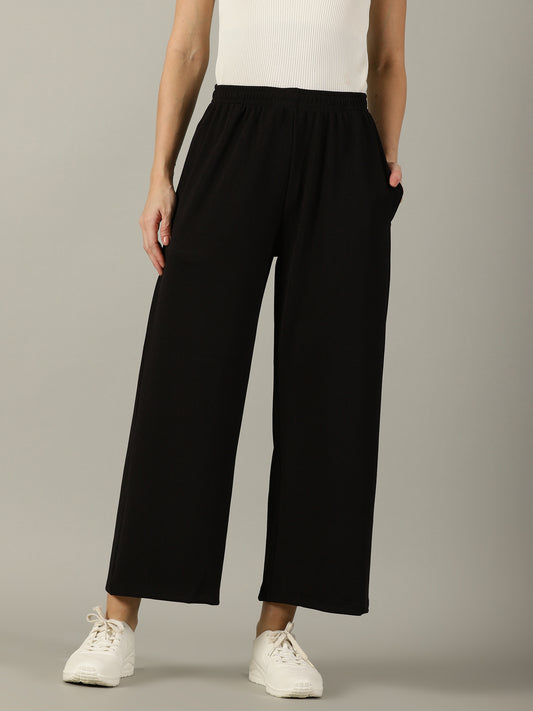 Black Stretchable Culottes with Pockets