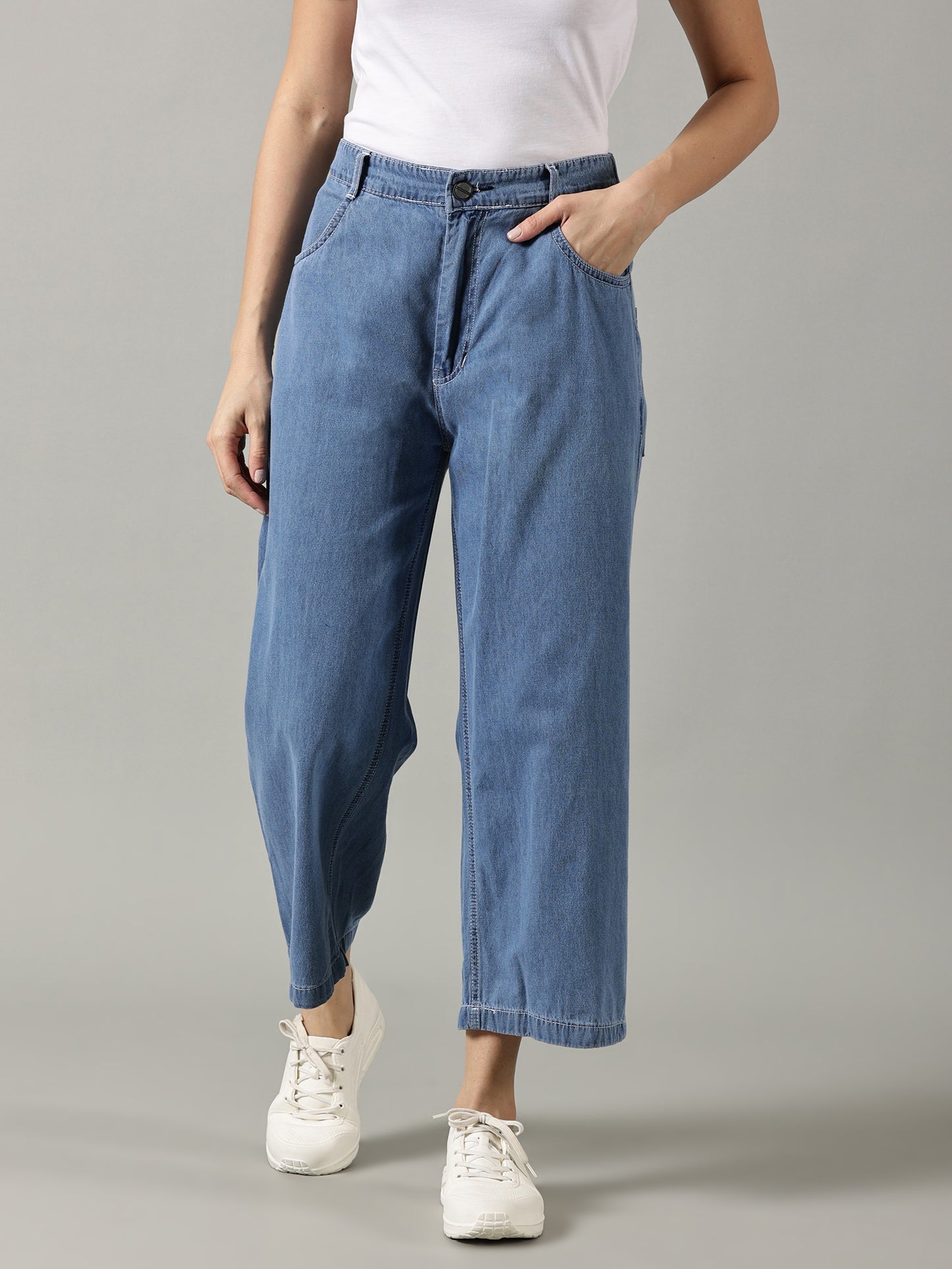 Sky Blue Wide Leg Jeans