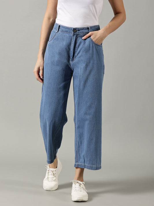 Sky Blue Wide Leg Jeans