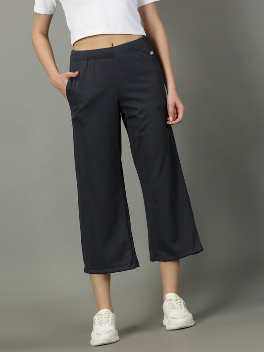 Dark Grey Stretchable Culottes with Pockets
