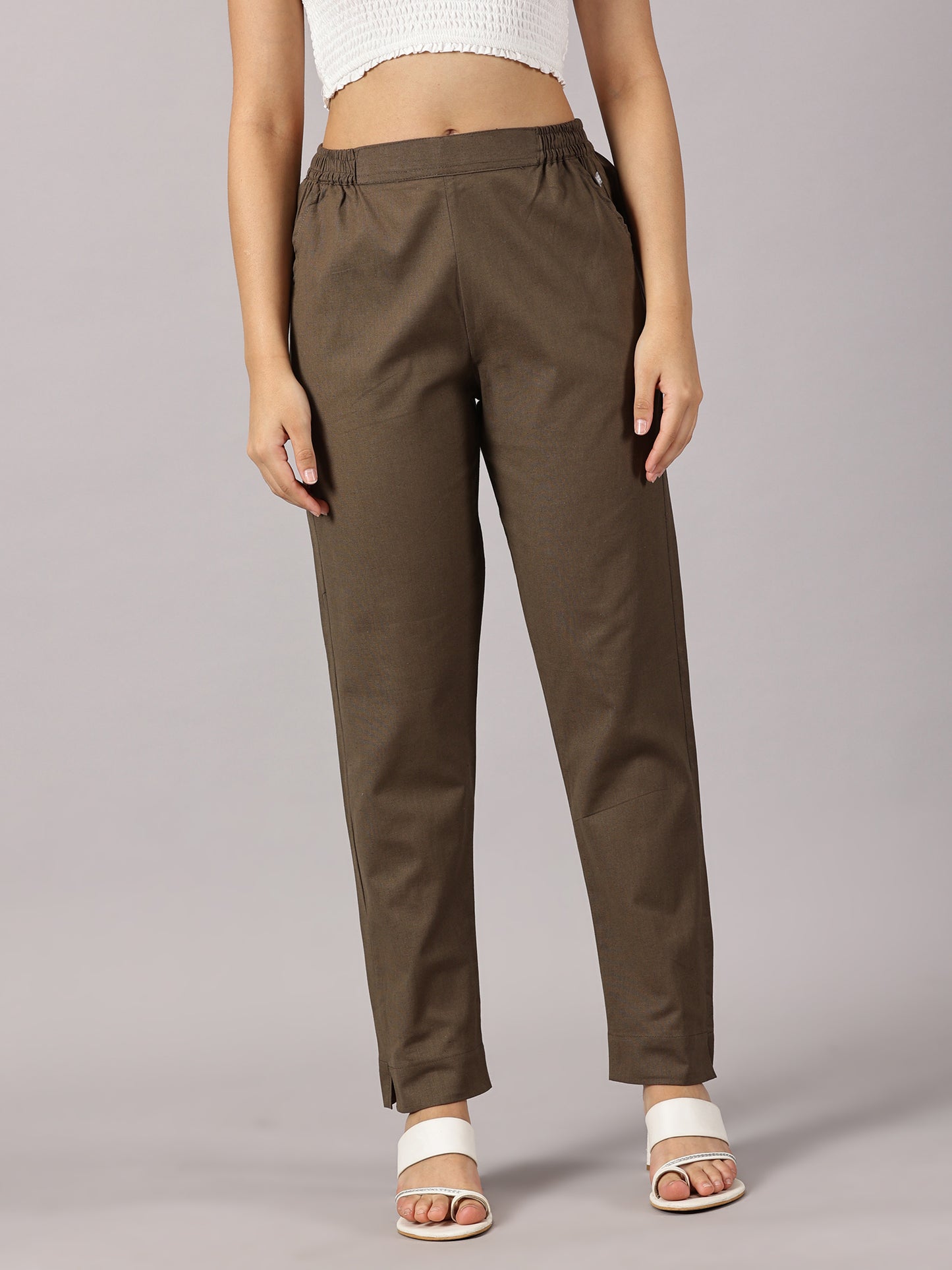 Brown Comfy Cotton Pants
