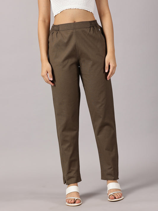 Brown Comfy Cotton Pants