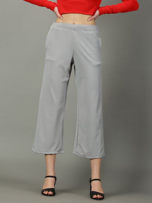 Light Grey Stretchable Culottes with Pockets