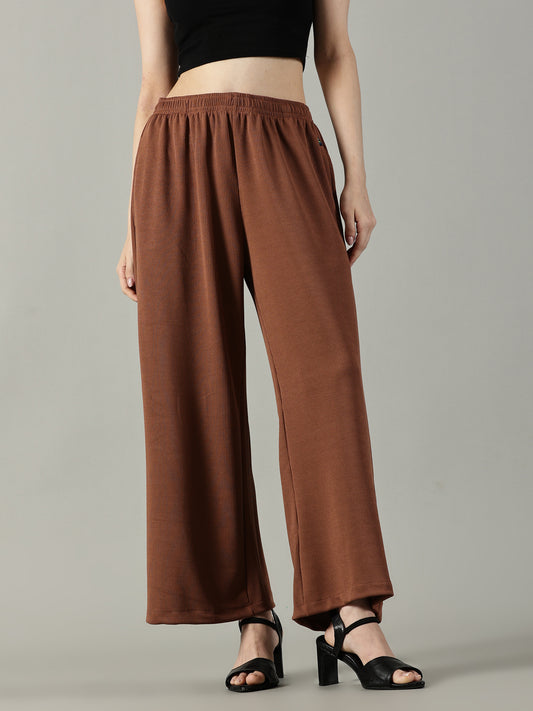 Brown Stretchable Culottes with Pockets