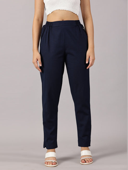 Navy Comfy Cotton Pants