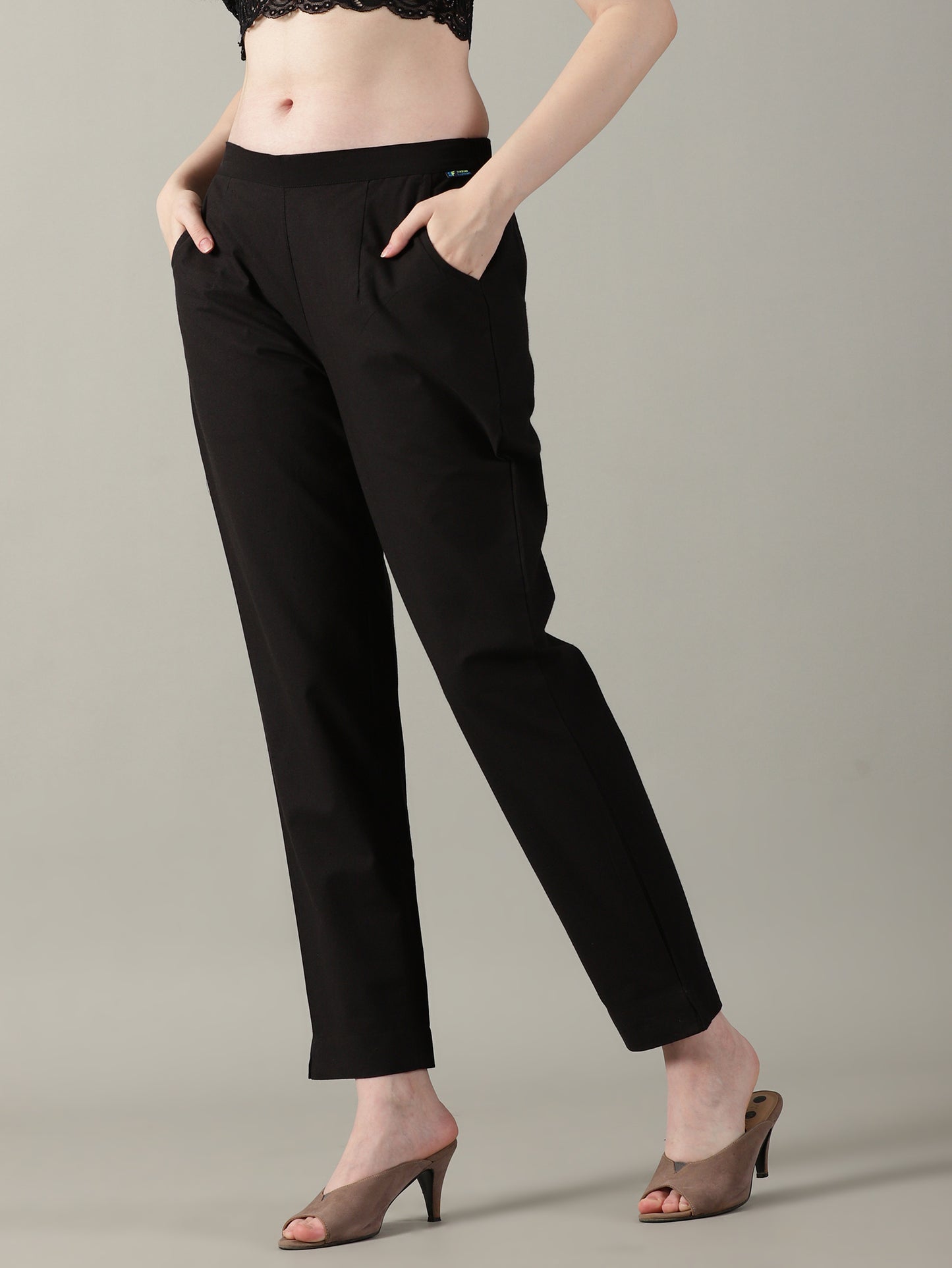 Black Everyday Cotton Pants