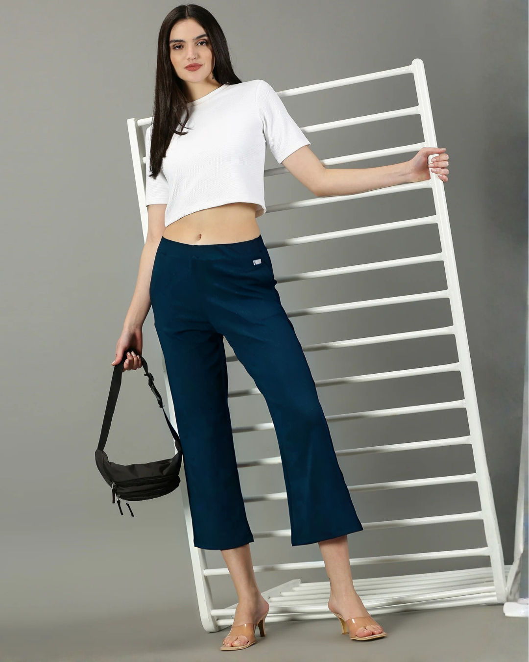 Dark teal Stretchable Culottes with Pockets