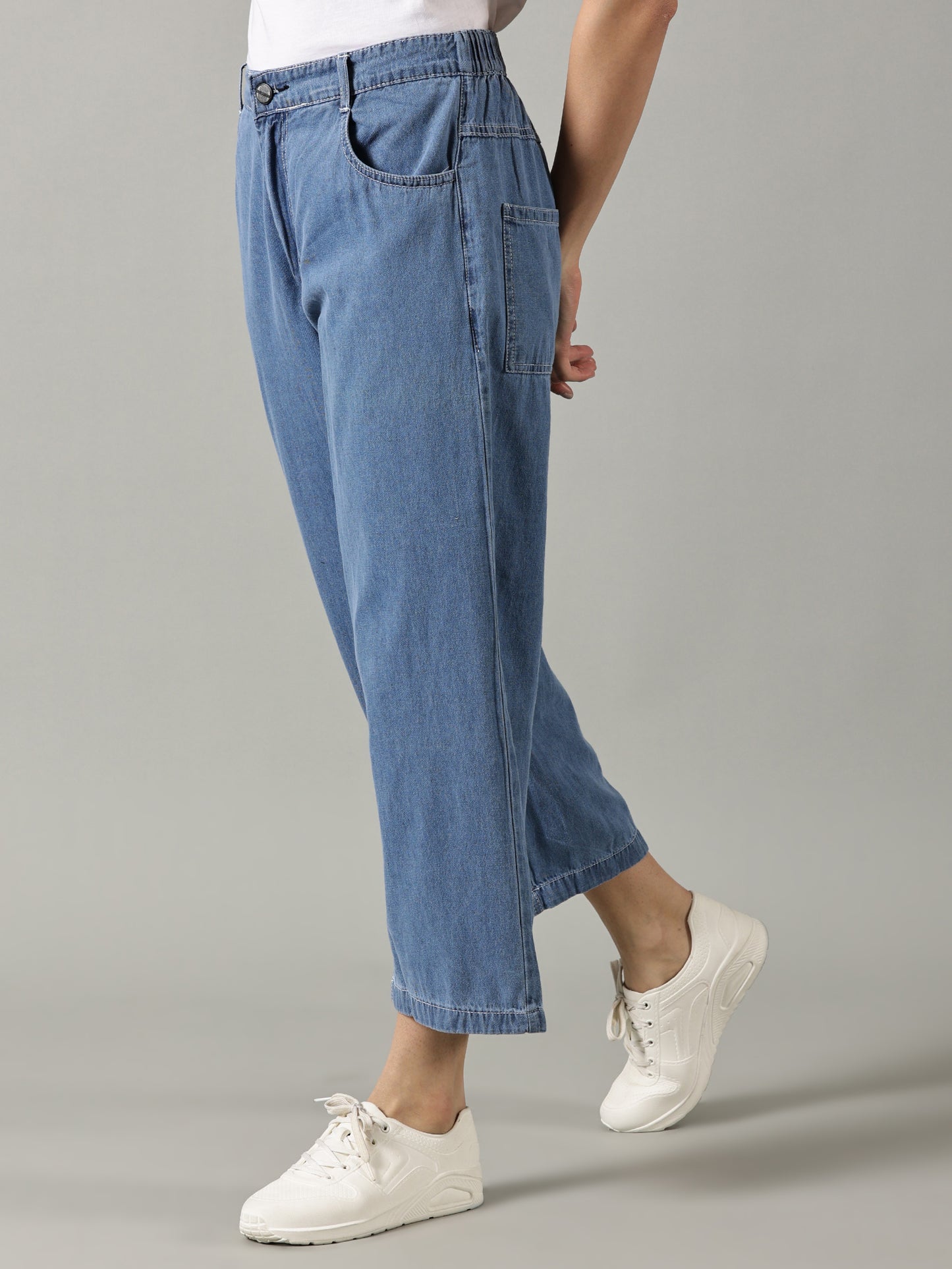 Sky Blue Wide Leg Jeans