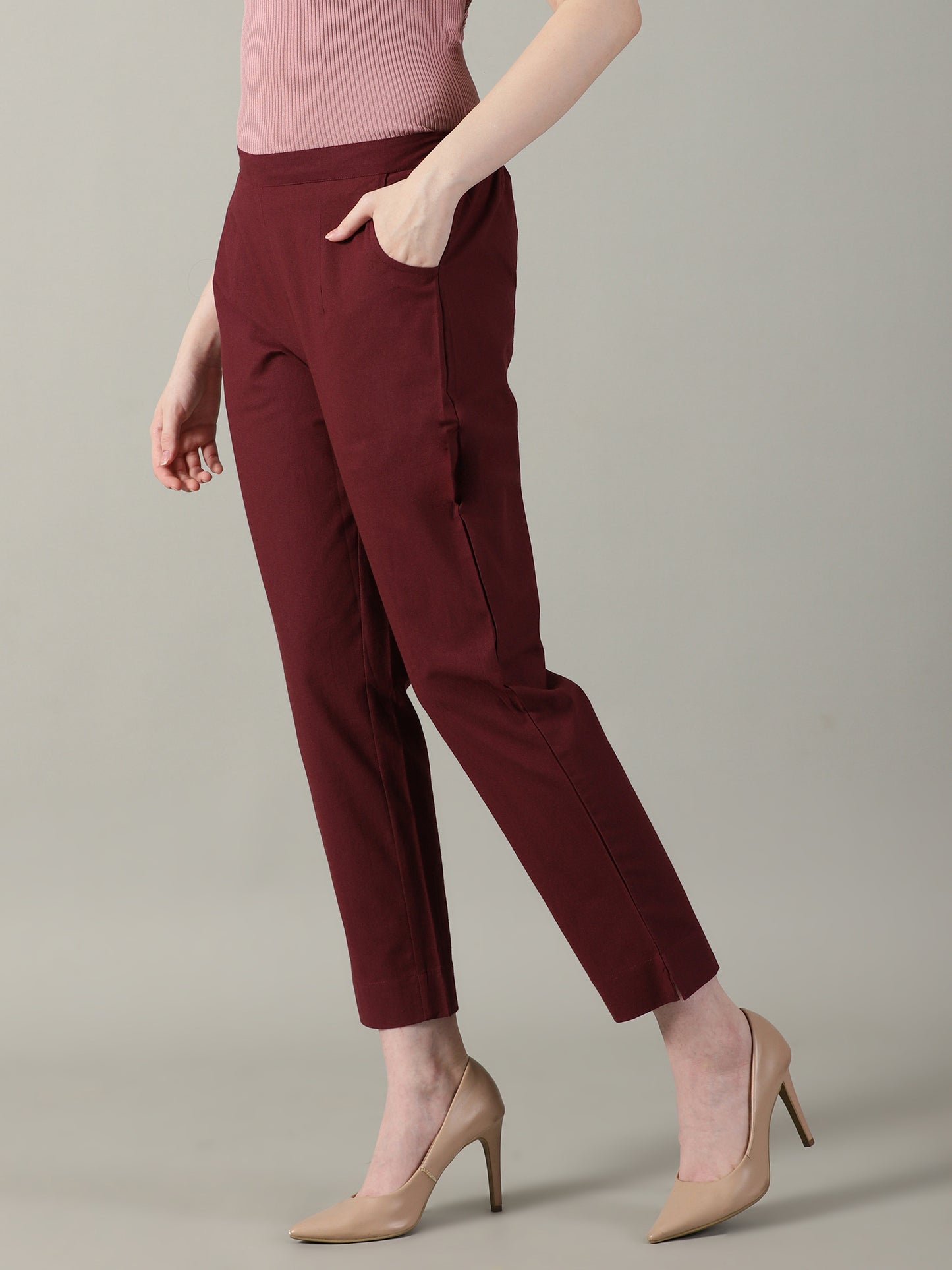 Maroon Everyday Cotton Pants