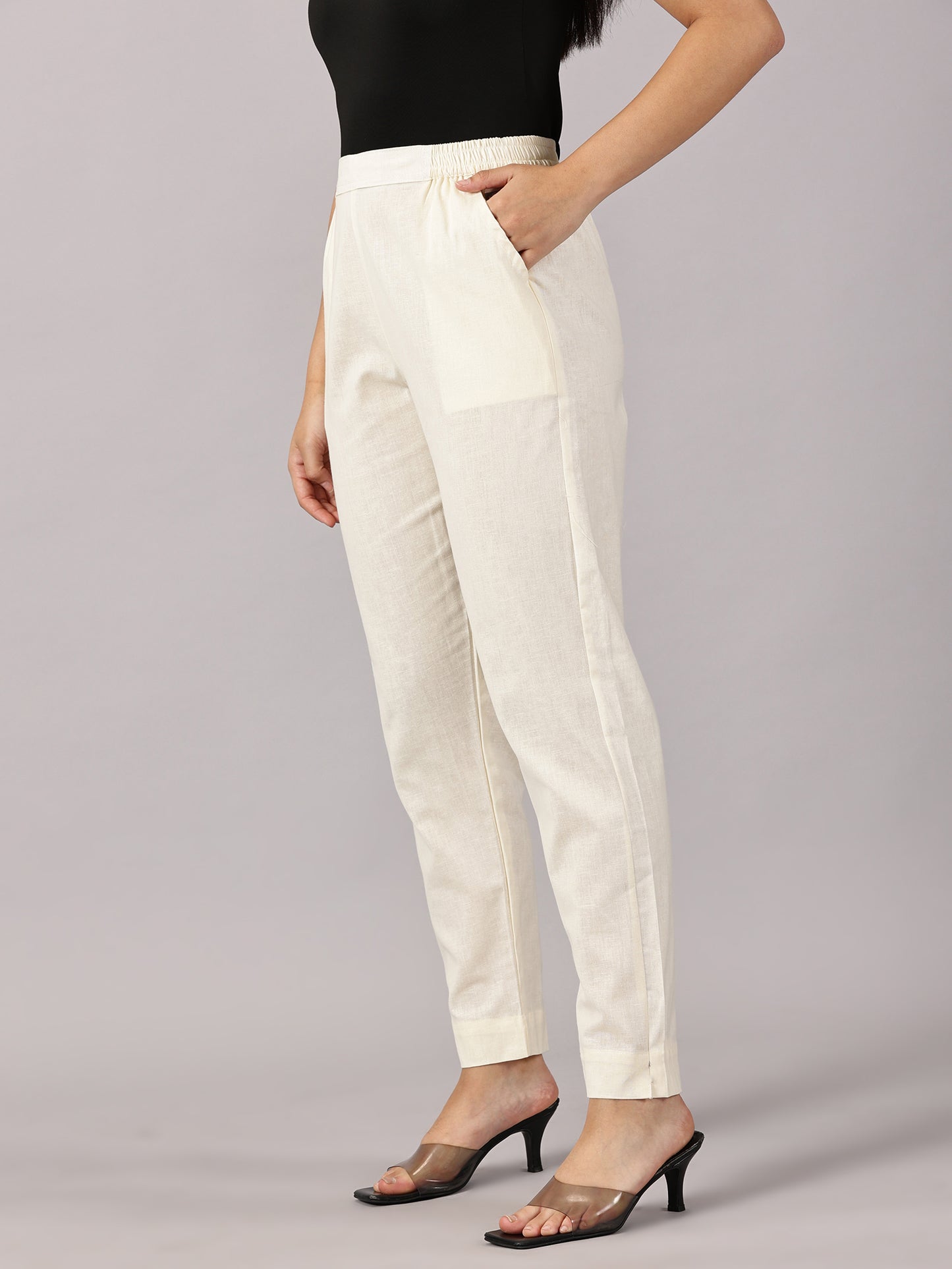 Cream Comfy Cotton Pants