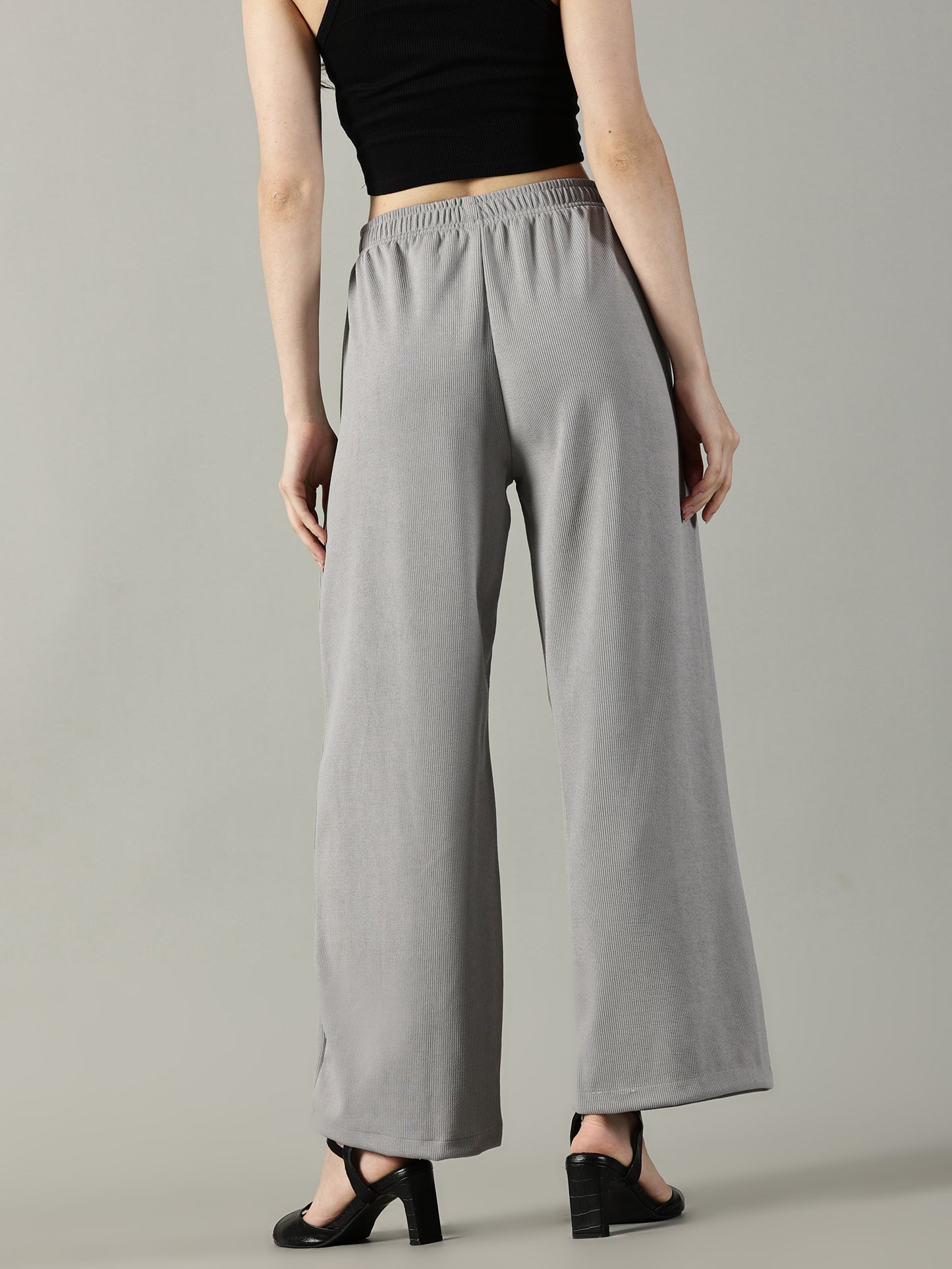 Light Grey Stretchable Culottes with Pockets