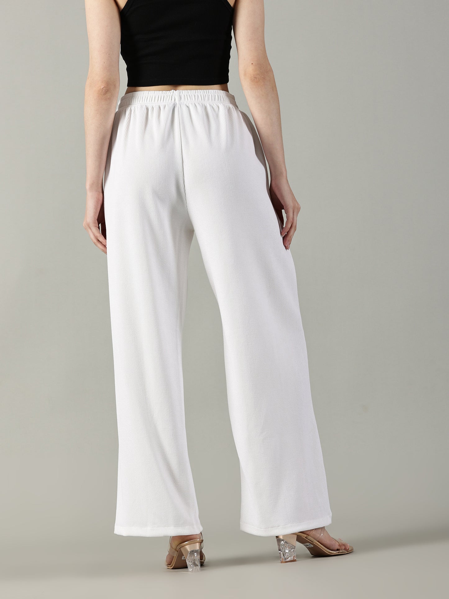 White Stretchable Culottes with Pockets