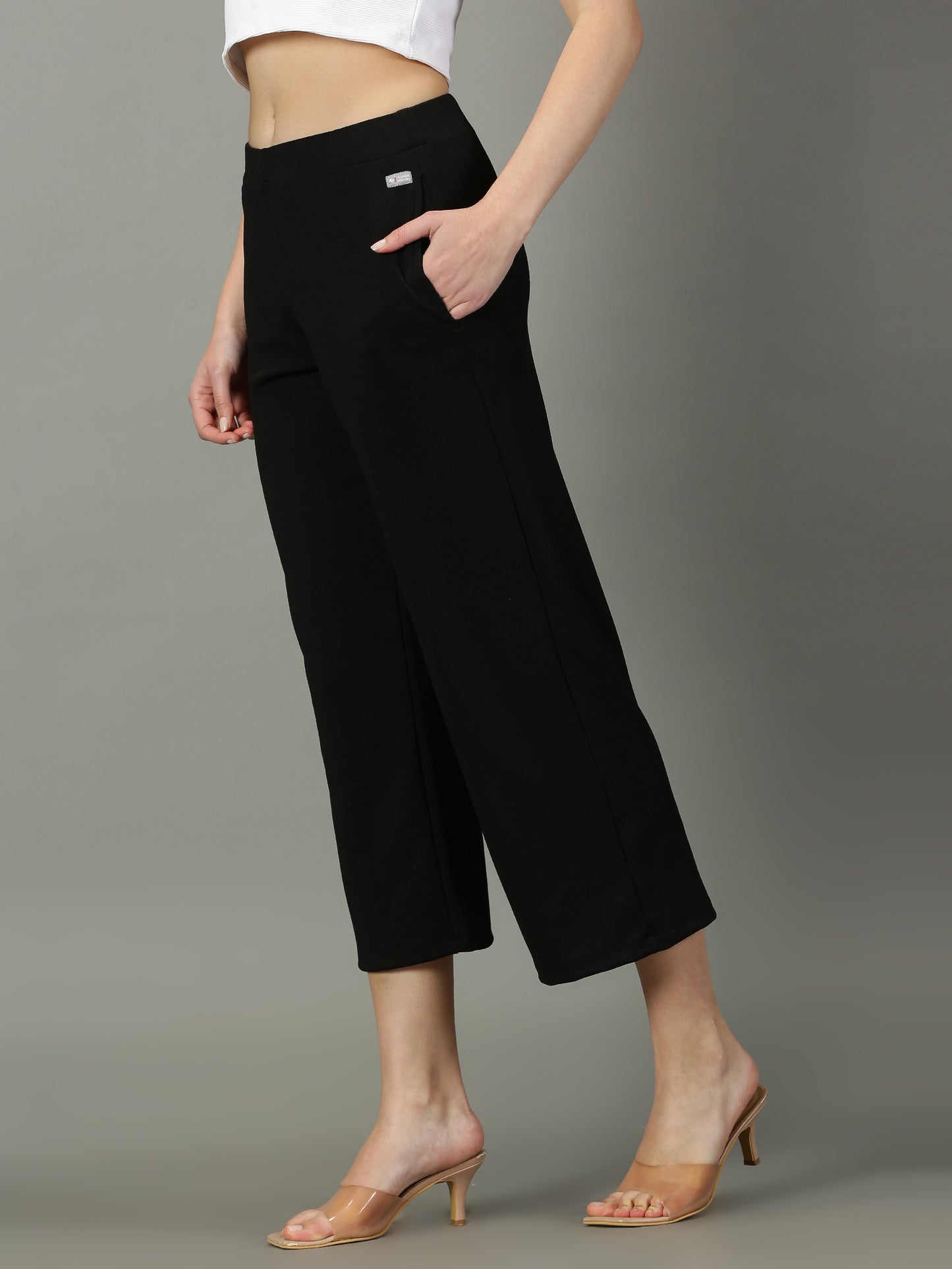 Black Stretchable Culottes with Pockets