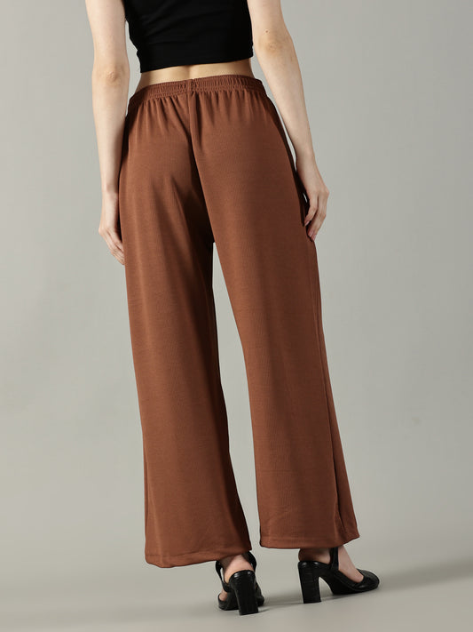 Brown Stretchable Culottes with Pockets