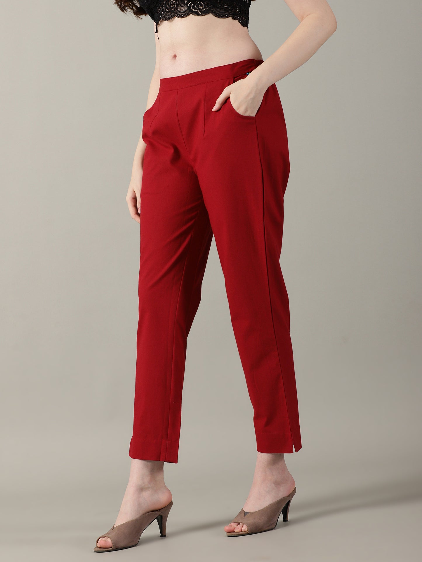Red Everyday Cotton Pants