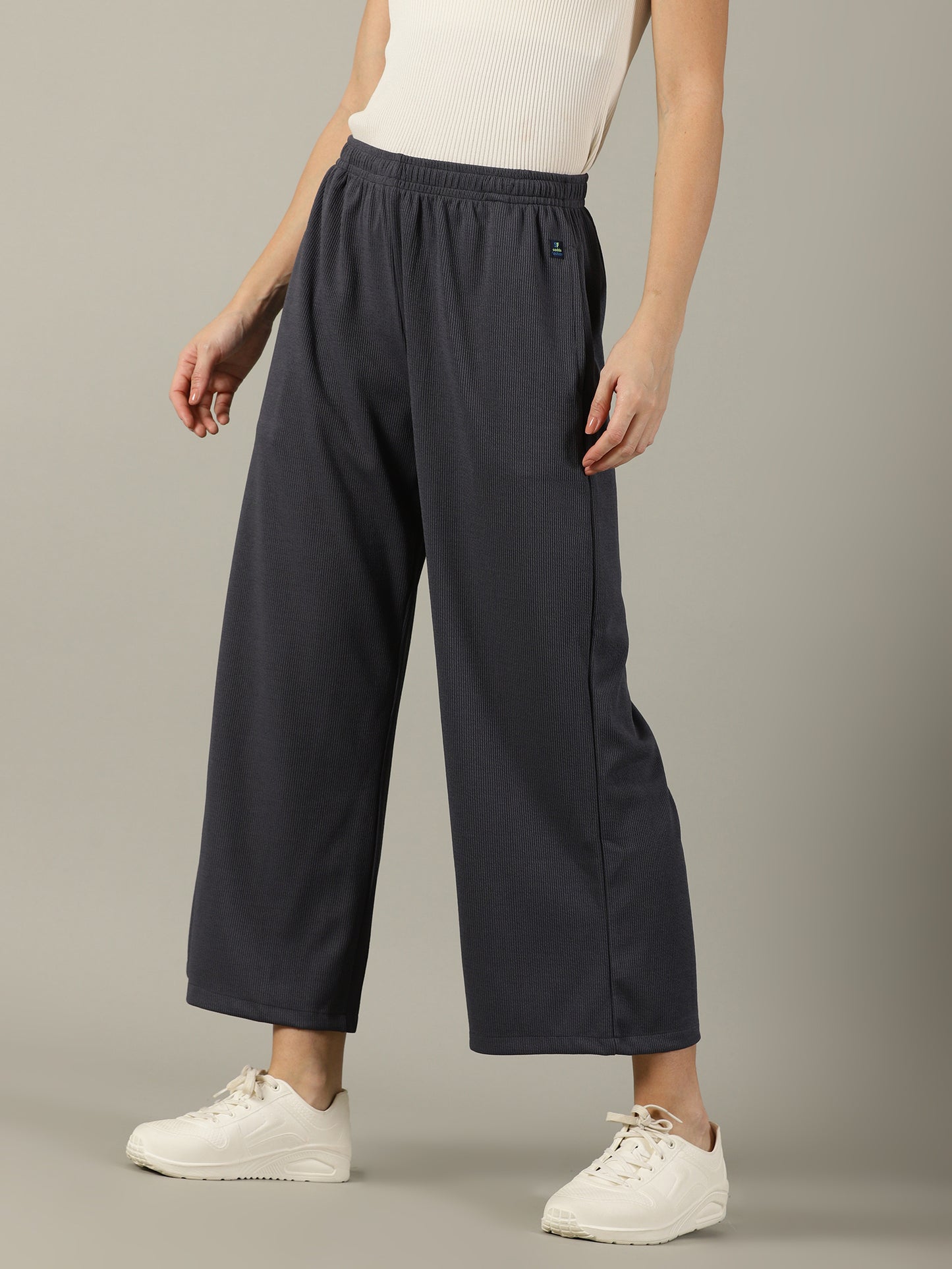 Dark Grey Stretchable Culottes with Pockets