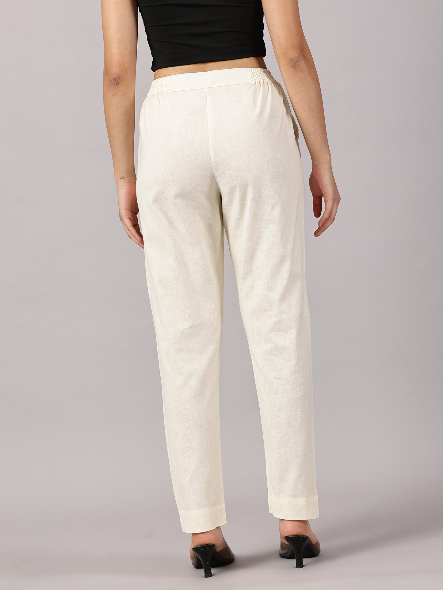 Cream Comfy Cotton Pants