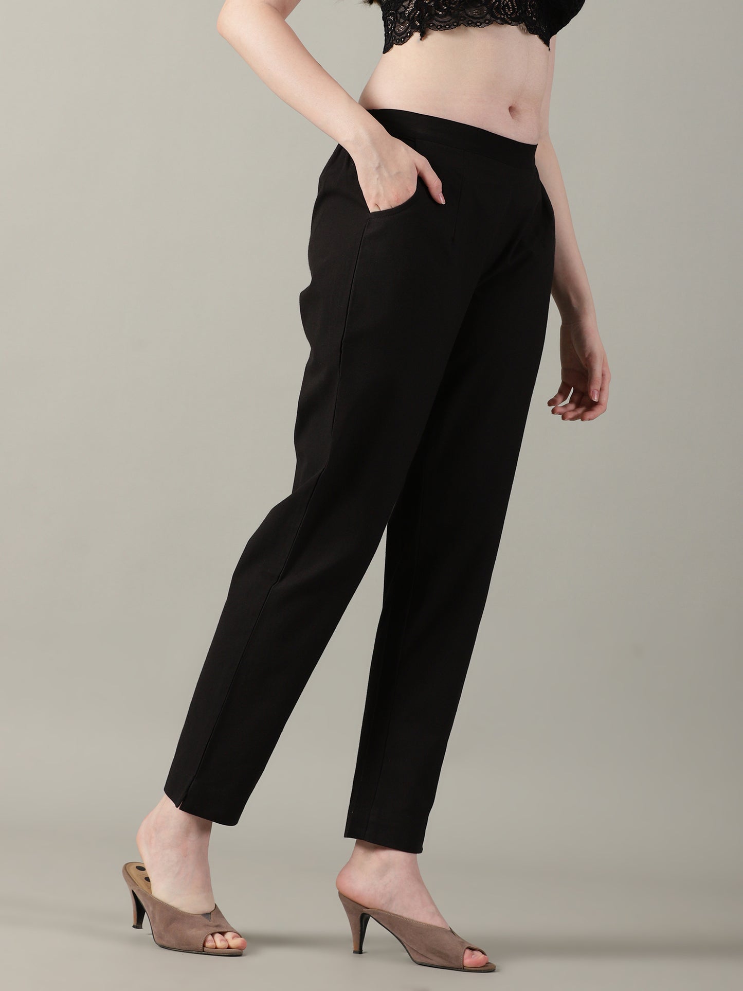 Black Everyday Cotton Pants