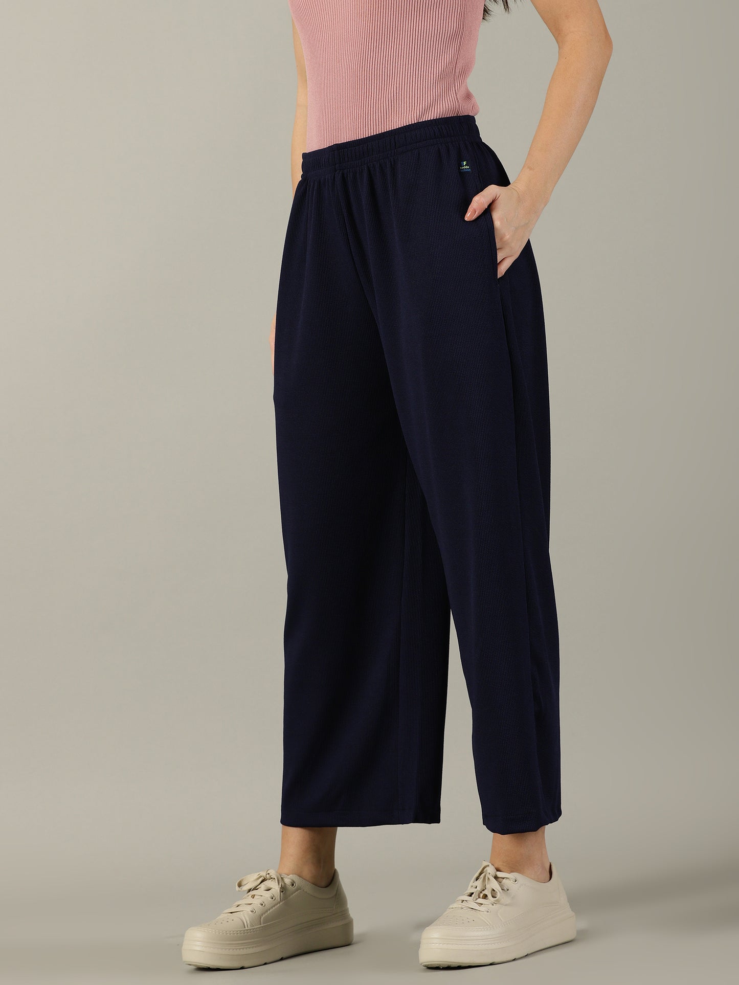 Navy Stretchable Culottes with Pockets