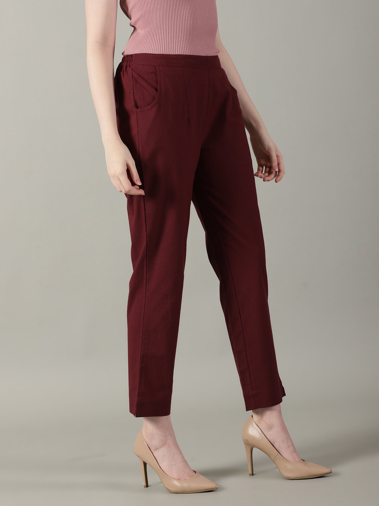 Maroon Everyday Cotton Pants