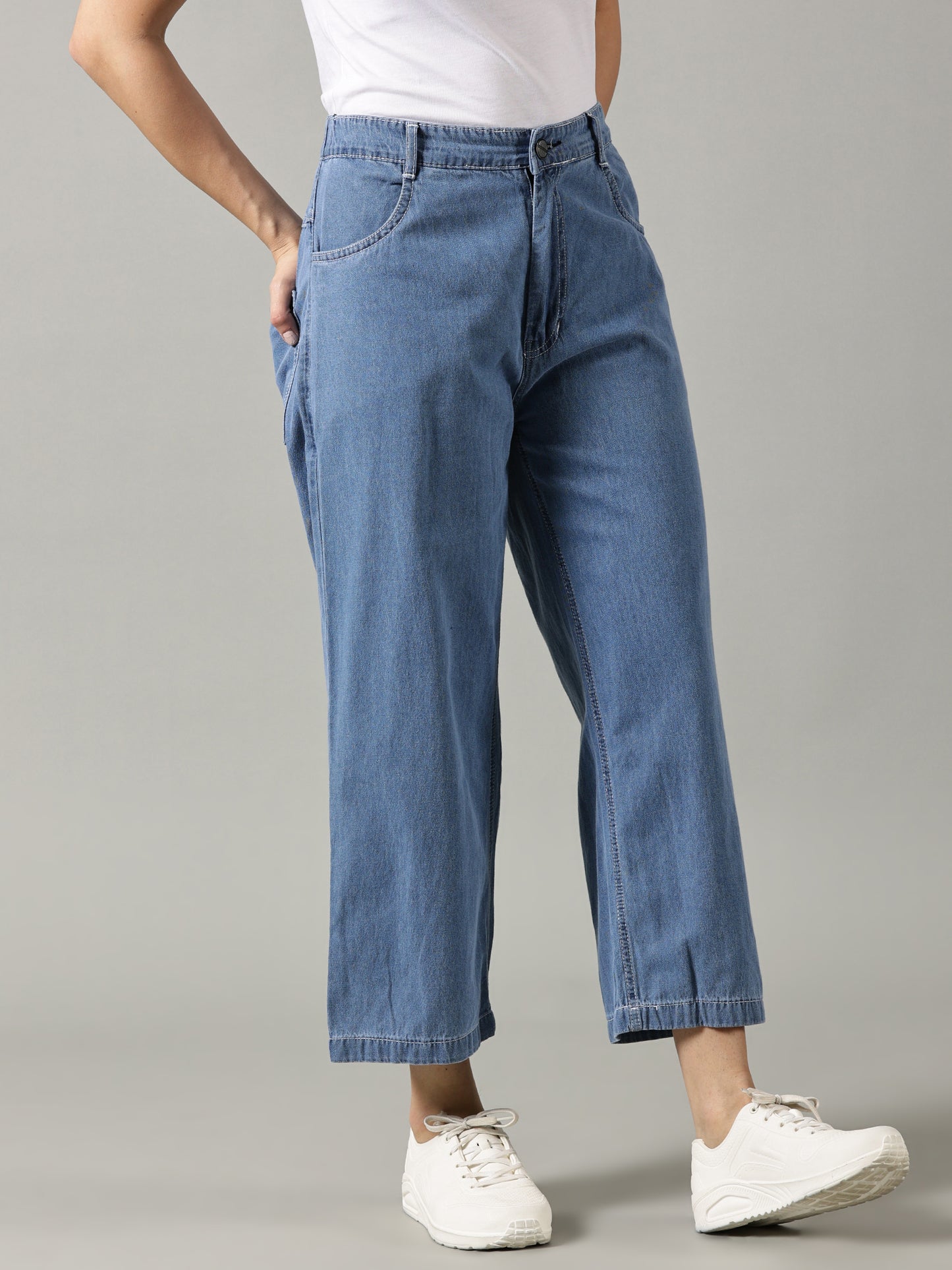 Sky Blue Wide Leg Jeans