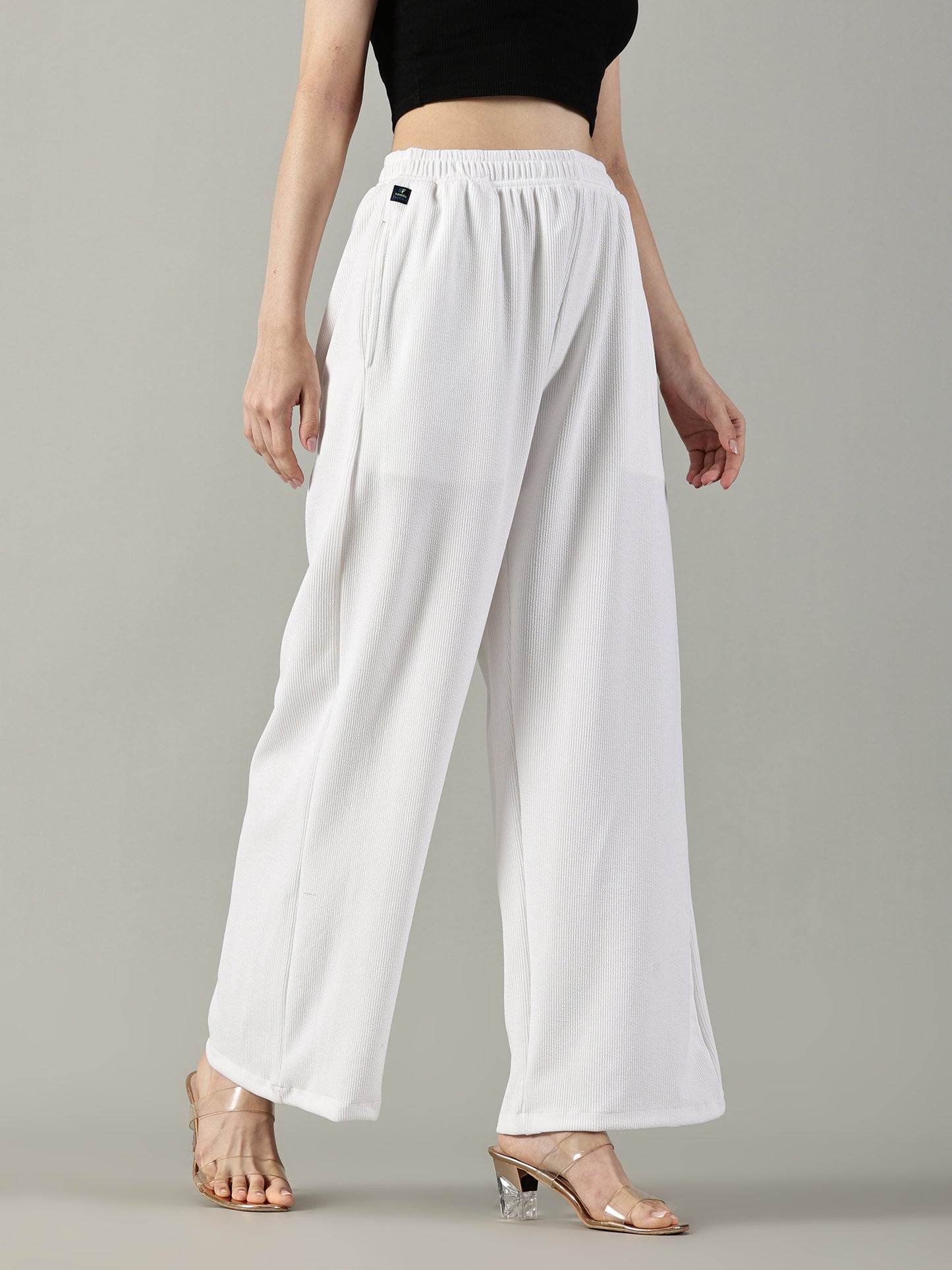 White Stretchable Culottes with Pockets