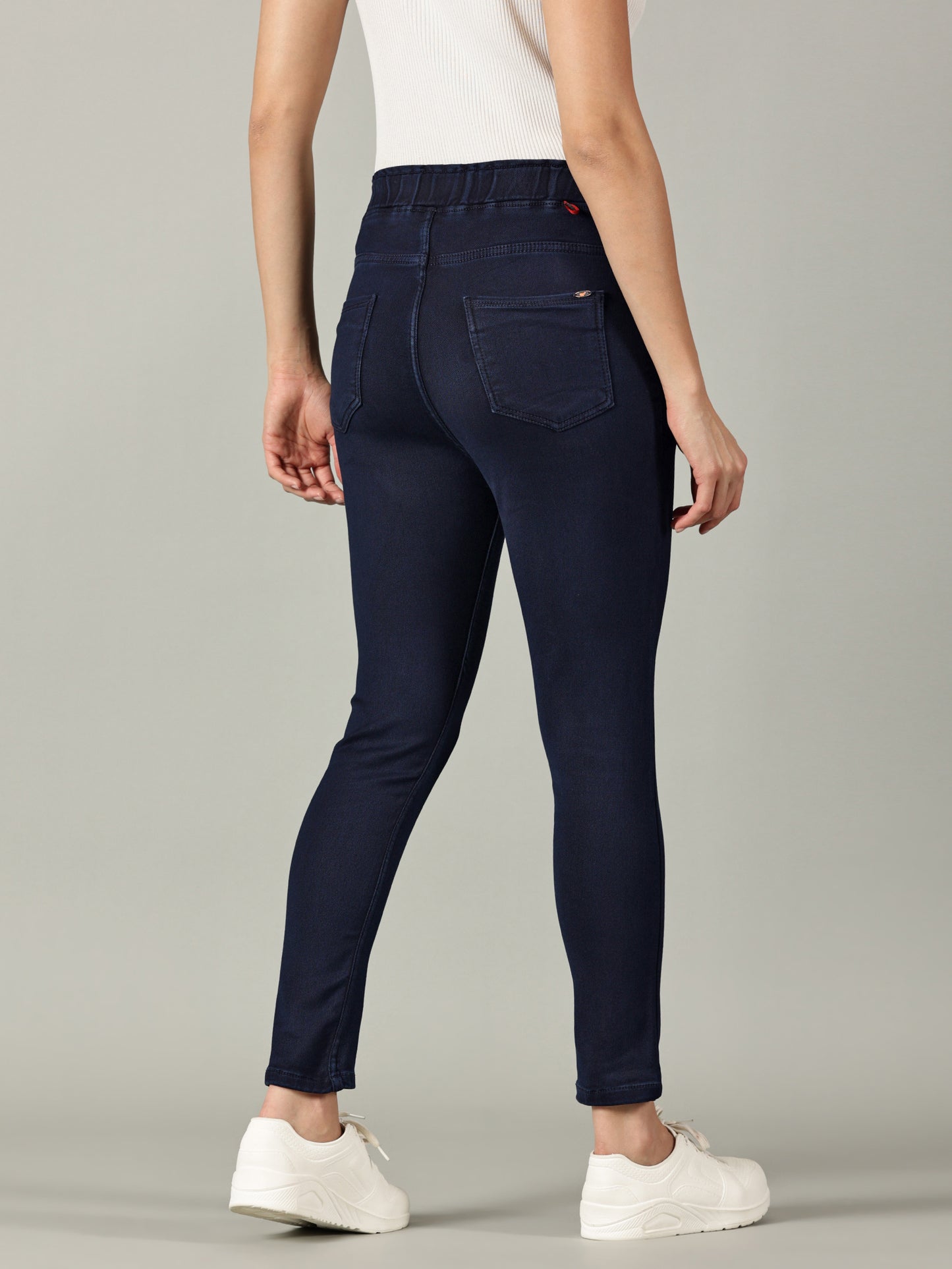 Navy Blue Denim Super Stretchable Jeggings (Skinny Fit)