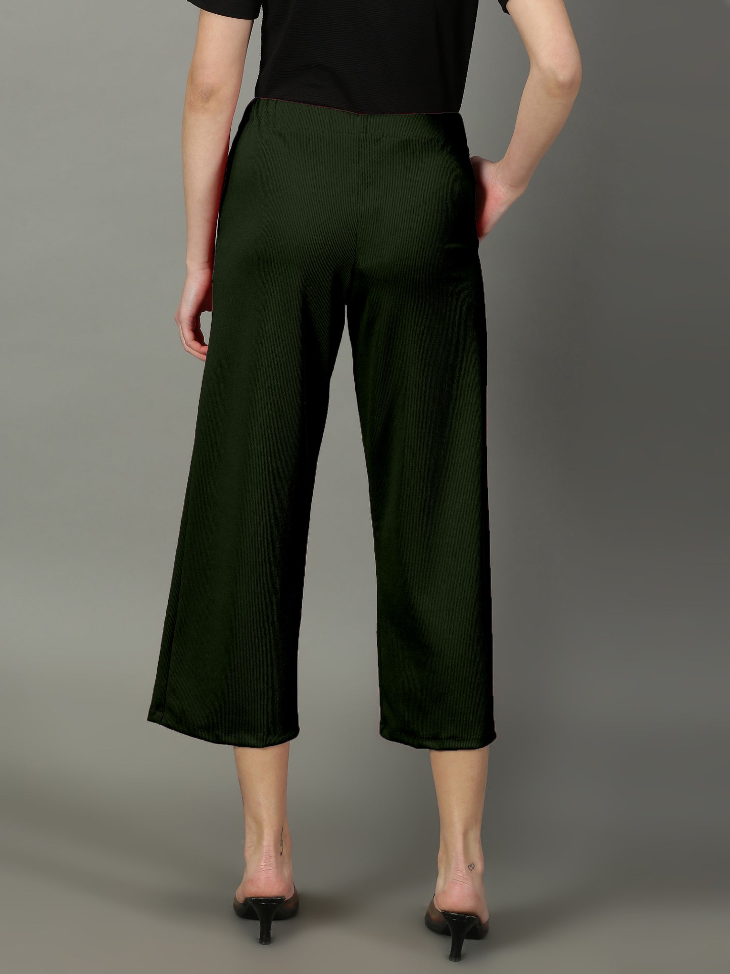 Olive Stretchable Culottes with Pockets
