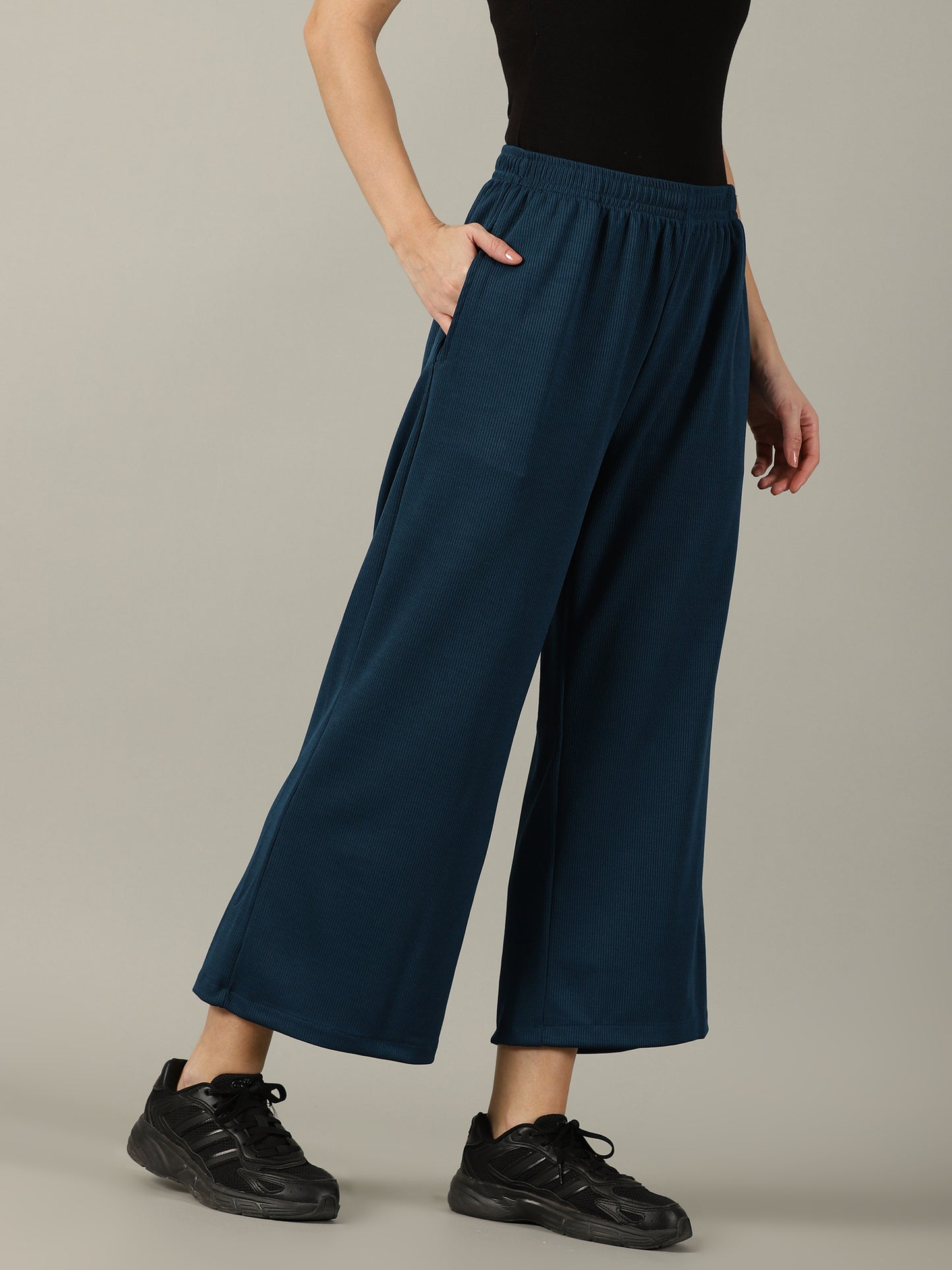 Dark teal Stretchable Culottes with Pockets