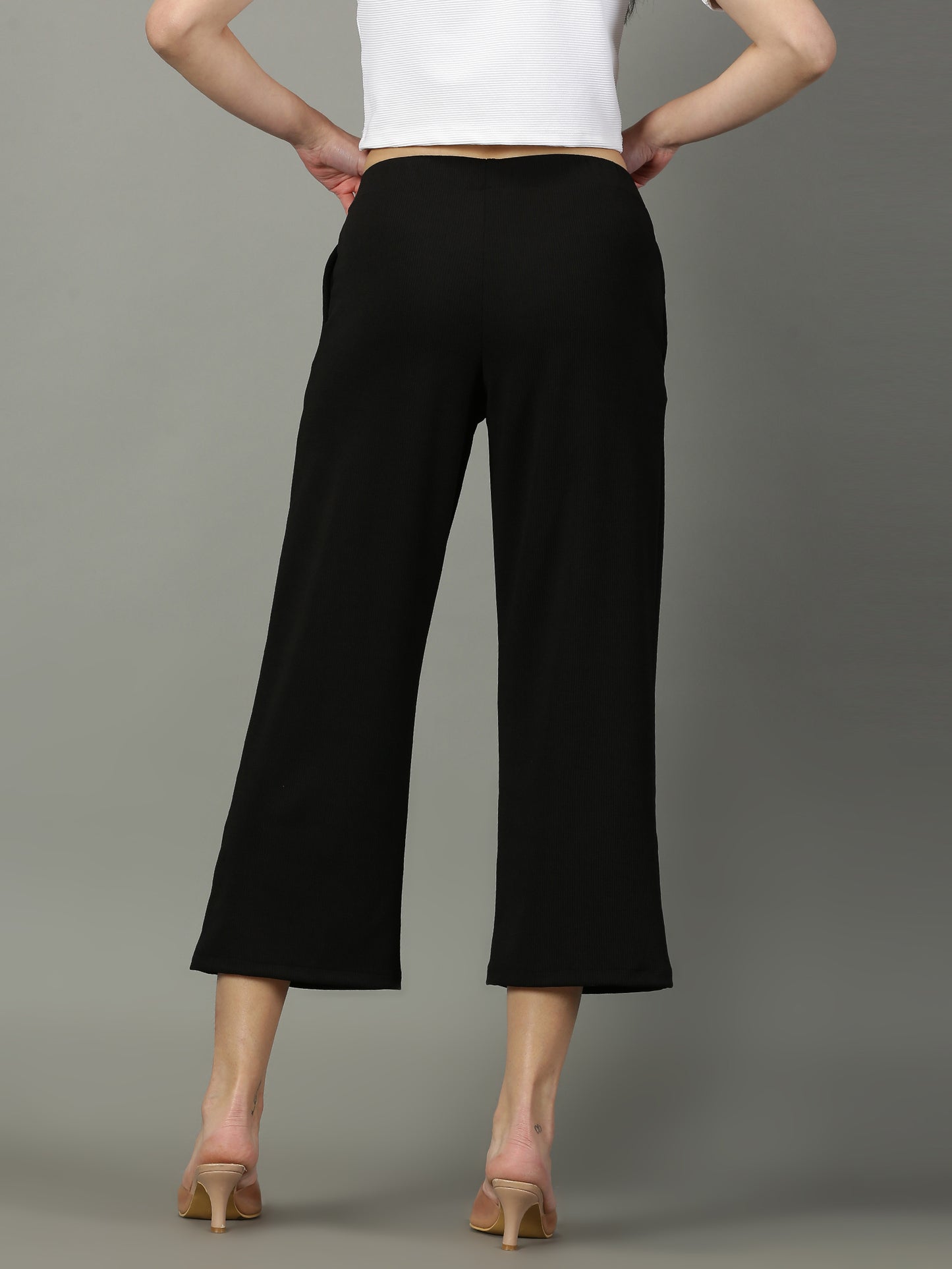 Black Stretchable Culottes with Pockets